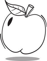 Silhouette of cute apple vector illustration