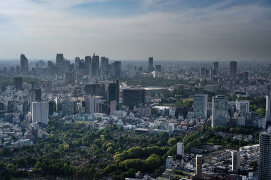 展望台から見る新宿渋谷方面