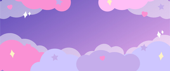 pink background with clouds