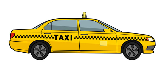 Taxi car - colour vector stock illustration.