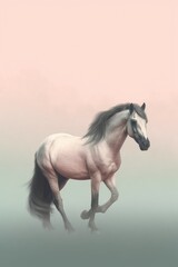 Obraz na płótnie Canvas contemporary art, poster design, beautiful horse, minimalistic