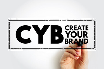 CYB - Create Your Brand acronym text stamp, business concept background