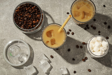 Cold drink for refreshing - ice coffee. Fresh summer drink