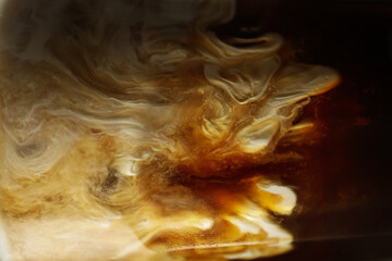 Ice coffee texture, close up, cold drink for refreshing
