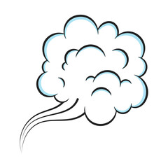 Fart smoke smelling cloud pop art comic book cartoon flat style design vector illustration. Bad stink or toxic fart aroma cartoon smoke cloud isolated on white background.