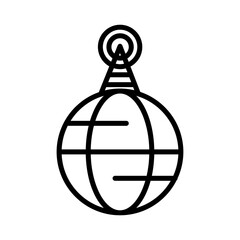 globe and signal symbol design vector with line concept simple icon