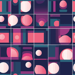 A Playful Pattern: Purple Circles with Luminous Spheres and a Pop-Inspired Vibe