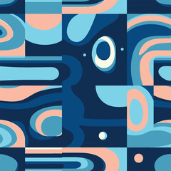 Marble Mist: A Simplistic Vector Art of a Blue Abstract Shape with Nature-Inspired Marbleized Patterns
