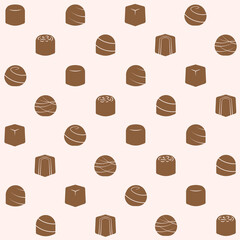 Fototapeta na wymiar Hand Drawn Chocolate Vector Seamless Pattern