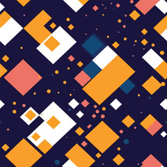 Pattern Play: A Seamless Pattern of Blocks, Dots, and Diagonals in Light Purple and Dark Yellow