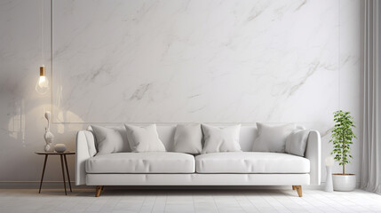 Beautiful White Interior Of Room. Generative Ai