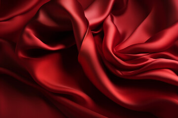 Red fabric colored silk satin background Generative AI