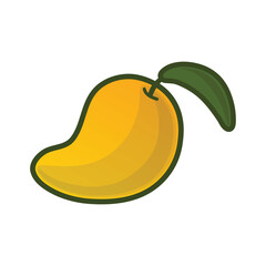yellow mango tropical fruit vector illustration
