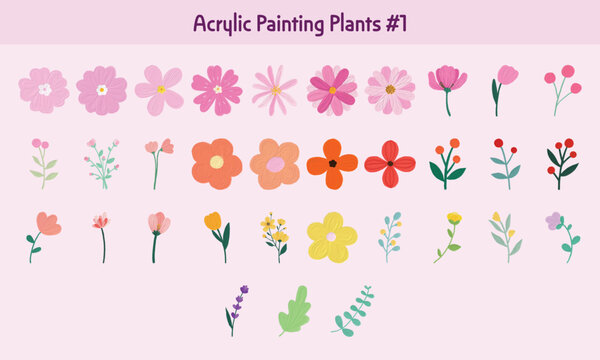 acrylic painting plants collection #1