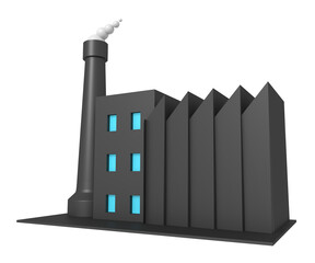 3d icon of factory building