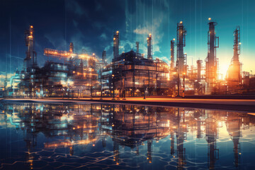 Obraz na płótnie Canvas Future factory plant and energy industry