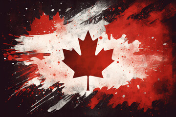 Canada Flag Canadian Flag Grunge. AI generative.