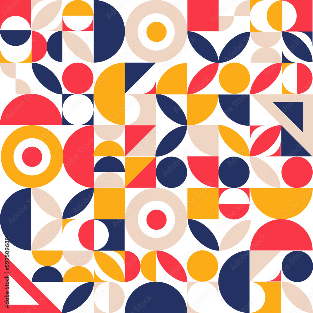Poster geometry minimalistic artwork poster with simple shape and figure. abstract vector pattern design in