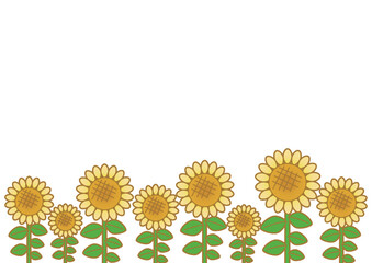 たくさんのひまわり背景