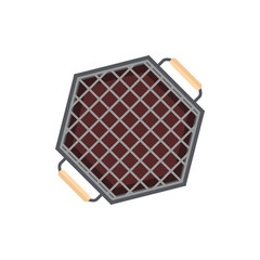 Iron Pan Grill Stove Basic Shape For Barbeque Beef Smoked Roasts Steak Cooked Meat
