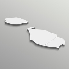 A map of the Malta in a gray background fully editable 3d isometric map with states