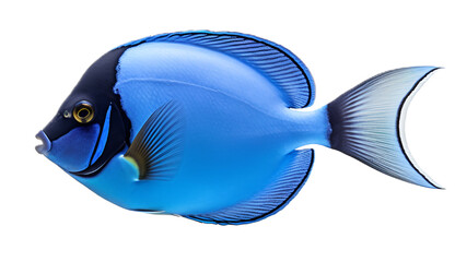 blue fish isolated on transparent background. 3D render.