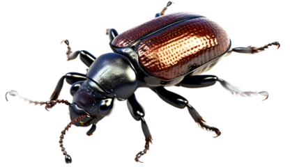 Beetle isolated on transparent background. 3D render.