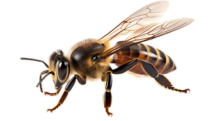 honey bee isolated on transparent background cutout