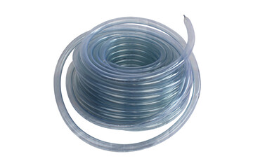 Transparent elastic hose is used for water flow in garden, watering trees and so on