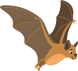 Bat in flight. Vector illustration - 599512643