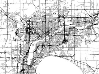 Vector road map of the city of  Appleton Wisconsin in the United States of America on a white background.