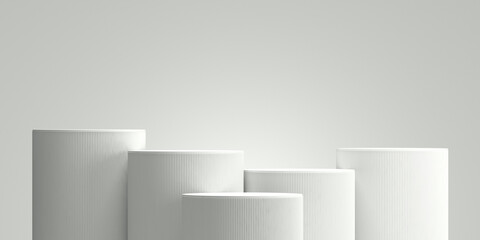 3d podium white background for product branding presentation. 3d rendering illustration