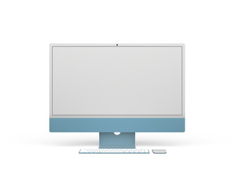 Monitor iMac mockup Template For business presentation . 3D rendering with alpha background.