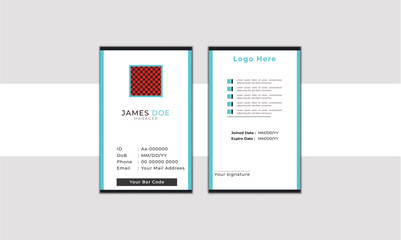 Modern Identity Card, ID Card Layout, Card Design, Professional Identity Card Template Vector for Employee and Others, clean id card design, Creative id card design for your company employee