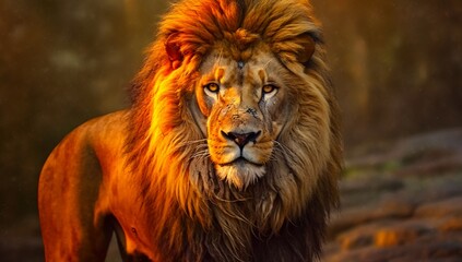 Fototapeta premium Lion king , Portrait Wildlife animal generative ai variation 7