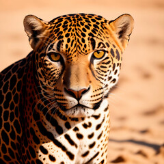 Close up portrait of a leopard. Generative AI