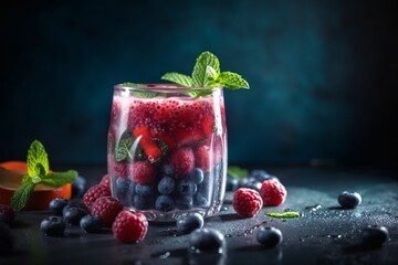 High-quality image of refreshing summer drink smoothie. Generative Ai.