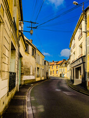 Street view of old village Crecy-la-Chapelle in France