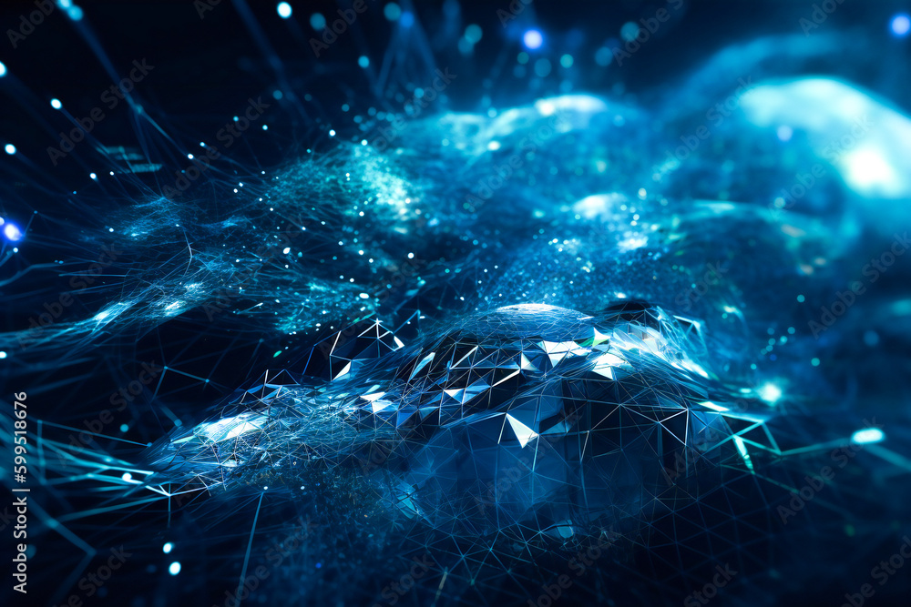 Aufkleber blue abstract technology background. abstract information technology, communications or artificial i