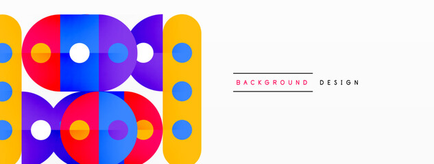 Simple circles and round elements pattern. Minimalist design geometric landing page. Creative concept for business, technology, science or print design