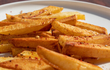 chips on plate close up 