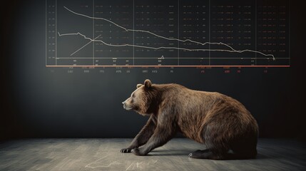 Bear. Exchange trading. Data analysis. Business analysis. Finance chart. Trade arrow. Finance management. Finance forex trading technology. Currency background. Modern design.