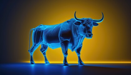 Tempestuous Crash: A Mystical Image of a Furious Bull during a Stock Market Crash