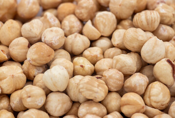 close up of hazelnuts