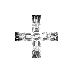 Jesus cross icon. Christian cross icon isolated on transparent background