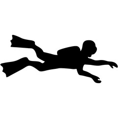 silhouette of a diving person
