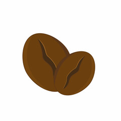 Double bottom glass with coffee coffee beans with smoke coffee smell illustration