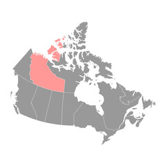 Northwest Territories map, province of Canada. Vector illustration.