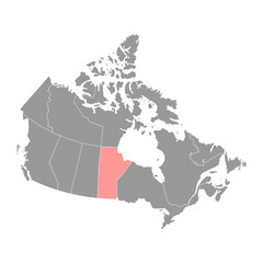 Manitoba map, province of Canada. Vector illustration.