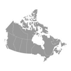 Foto op Plexiglas Canada gray map with provinces. Vector illustration. © Ruslan